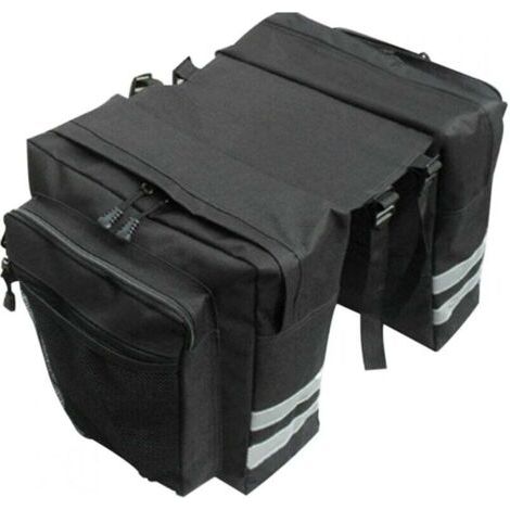 Sacoche Sacoche Vélo, Sac Etanche Arrière Tronc, Double Sacoche Vélo Porte-bagage, Sac Pliable Rangement pour Déplacements, Voyages, Pique-niques, Cyclisme, Outdoor Sport(Noir) (1/5)