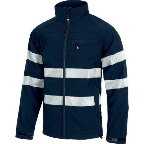 Chaqueta técnica SOFTSHELL Workshell con cintas reflectantes WORKTEAM S9035 Combi XXL Azul marino (1/3)