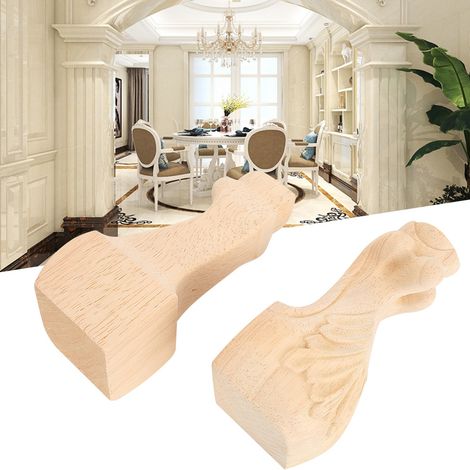 Pieds de table en bois massif, coins de table et de chaises en bois sculpté (1/5)