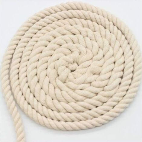 Corde torsadée 100 % coton 10 m x 10 mm – Pour macramé, tricot, supports de plantes, décorations murales – Corde naturelle sans produits chimiques (1/5)