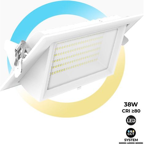 Downlight LED Rectangular Orientable CCT 38W - Blanco - 120°