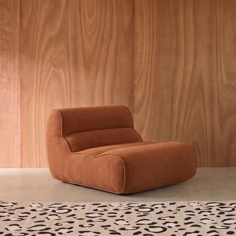 Chauffeuse tissu chenille 1 place terracotta - Dario (1/5)