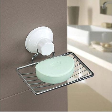 YMYNY - Porta Sapone Saponetta Con Attacco A Ventosa A Parete Per Bagno In Acciaio - (1/4)