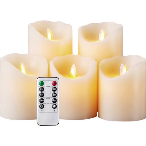 Bougie LED sans flamme, ampoule scintillante à piles, fausse bougie chauffe-plat avec flammes réalistes pour anniversaire/mariage/Noël (1/5)