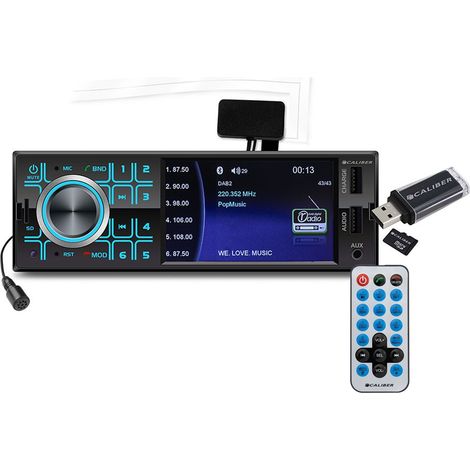 Autoradio Caliber RMD404DAB-BT 75W x 4 - DAB+ - Bluetooth - USB-SD-MP3-AUX-FM - Télécommande - 1-DIN (1/4)