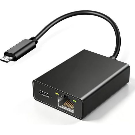 Adaptateur Ethernet pour Fire TV Stick, adaptateur réseau Ethernet compatible avec 4K Fire Stick, adaptateur micro USB vers RJ45 LAN (1/5)