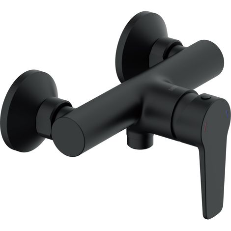 Mitigeur de douche en noir mat – Robinet de douche moderne – Avec surface anti-traces de doigts et buse de mélange – 46030251 (1/2)