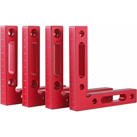 Cajón para marco de fotos de color rojo con forma de L de 90°, ideal para guardar herramientas de carpintería. (1/5)