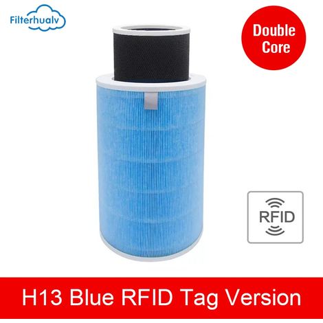 Filtre à air double (bleu - Chine continentale) compatible avec les purificateurs d'air Xiaomi Mi 1, 2, 2S, 2C, 2H, 3, 3C et 3H. Filtre HEPA au charbon actif H13, antibactérien et anti-aldéhyde. (1/4)