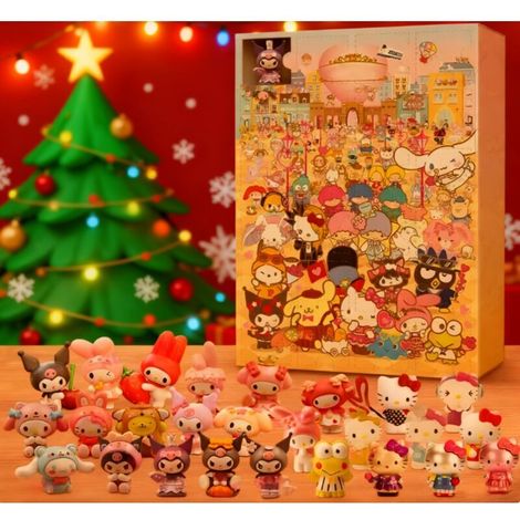 Calendrier de l’Avent Sanrio Noël 2025 – 24 surprises kawaii – Figurines et mini décorations – Pour chambre d’enfant ou sapin (1/4)