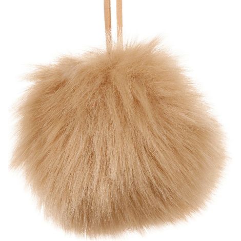Kaemingk – Boule de Noël en peluche sable et marron, Ø 8 cm, polyester