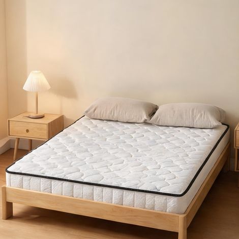 Matelas coloris blanc en tissu métal 200 x 90 x 10 cm (1/5)