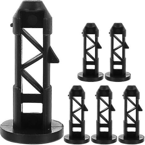 Lot de 6 loquets de poubelle d'extérieur, loquets en plastique, accessoires pour poubelle-6.50X3.20X3.20CM-Black