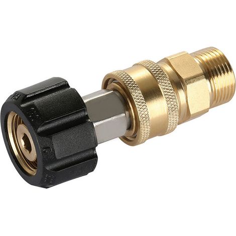 VtiziklJeu D'Adaptateurs pour Nettoyeurs Haute Pression M22 à Kit de Connexion Rapide 1/4 Pouce, M22 14Mm à Kit de Connexion Rapide 1/4 Pouce (1/5)