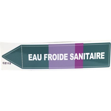Étiquette souple adhésive eau froide sanitaire (X 10) - DIFF