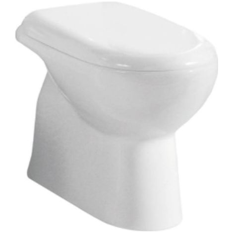 WC a Terra Tradizionale con Brida DIANA Con Sedile Coprivaso Termoindurente Avvolgente - In Ceramica - Bianco Lucido (1/2)