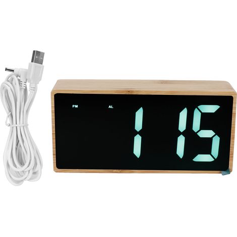 1 Réveil électronique LED, affichage température Celsius Fahrenheit, alimentation USB, silencieux, chambre dortoir (1/5)