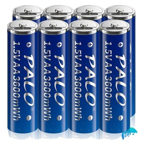 Pilas recargables AA, 1,5 V, carga rápida, 8 unidades. (1/2)
