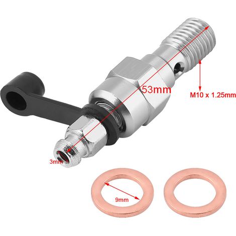 M10x1,25-mm-Entlüftungsschraube für Motorrad-Hauptbremszylinder, Hohlschraube und silberne Staubkappe (1/5)