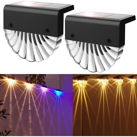 Tigrezy Solar-Außenlampe, 2er-Set, Solarlampe für Gartendekoration, wasserdichte LEDs für Terrasse, Stufen und (1/5)