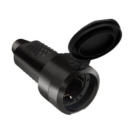 PIN FEMMINA TT 16A 250V GOMMA NERA