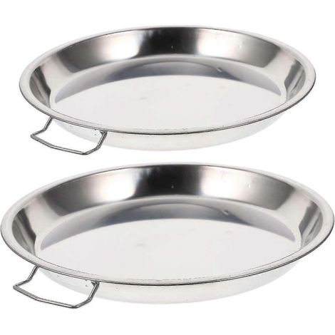 Lot de 2 plateaux de rangement pour fruits et légumes, en acier inoxydable, multifonctions, pour la maison et les restaurants. (1/2)