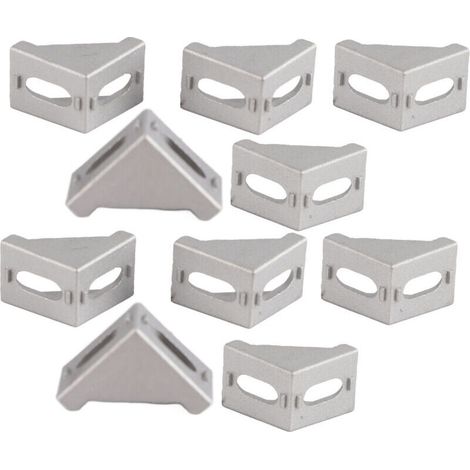 10 équerres d'angle en alliage d'aluminium en forme de L, fixations à angle droit 28 x 28 mm (1/5)