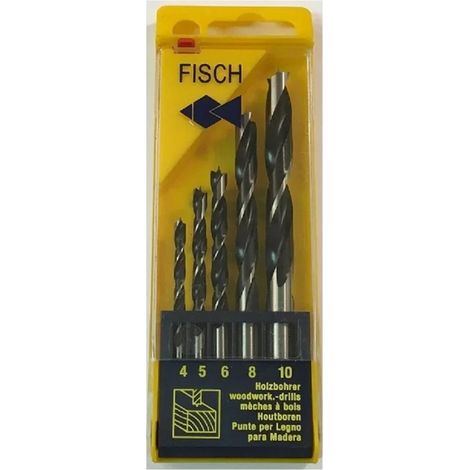 Fisch 01200005KA - Coffret de 5 mèches à bois D4, 5, 6, 8, 10