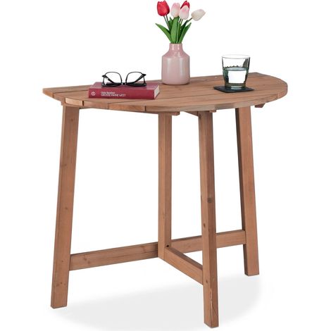 Table Pliante, Demi-Lune, HxLxP: 74x80x50 cm, Balcon, Jardin (1/5)