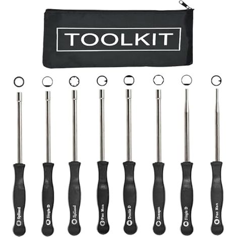 Kit d'outils de réglage du carburateur pour Moteur de carburateur 2 Temps commun - Ensemble d'outils de réglage du carburateur Outil de réglage de la Mise au Point du carburateur (8pcs) (1/4)