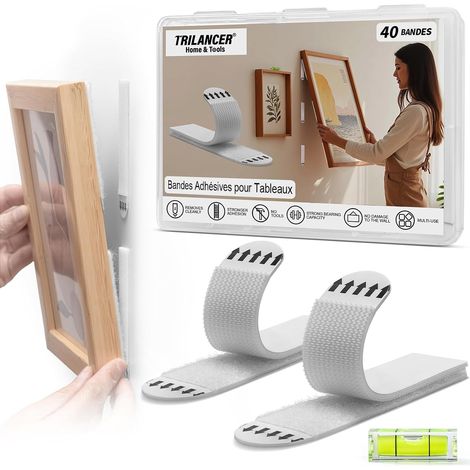 Languettes Accroche Tableaux avec Niveau 20 Paires(40 Bandes) (1/5)