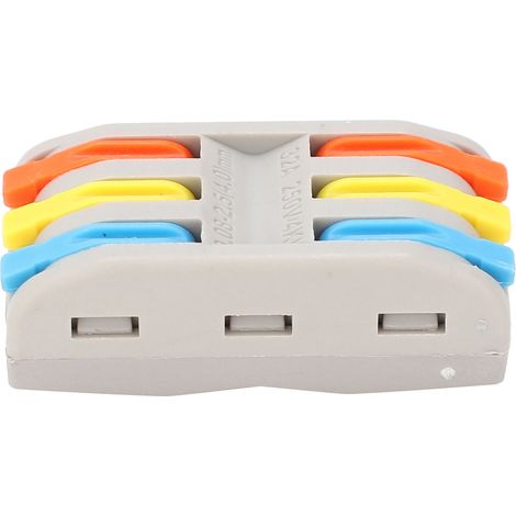 5Connecteurs rapides SPL‑3 pour câbles souples et rigides, lot de 5 pièces, bloc de serrage multifilaire, bornes multicolores (1/5)