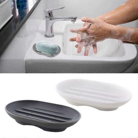 Porte-savon portable, plateau à savon pour la douche et les voyages, lot de 2 (1/4)