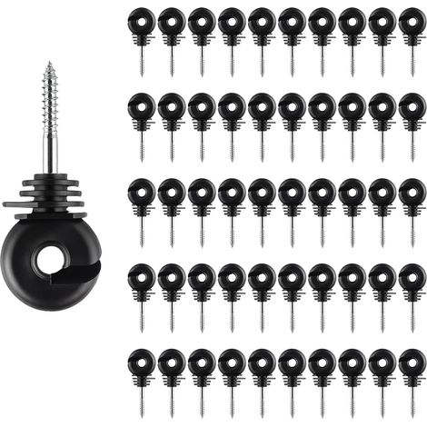 50 Pieces Multi-Rib Electric Screw Fence Insulators (1/5)