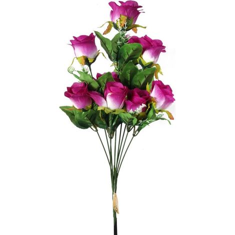 Eleganter Strauß künstlicher lila Rosen – 9 Stück, 48 cm (1/3)