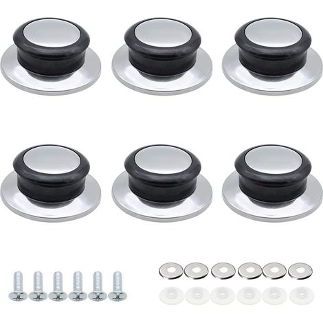 Bouton de couvercle de casserole, poignée de couvercle amovible en acier inoxydable, résistant aux hautes températures, 6 pièces (1/5)