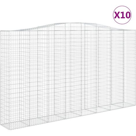 Maison Exclusive - Cestas de gaviones 10 uds forma de arco hierro