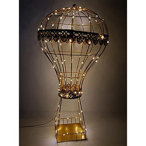 Mongolfiera Illuminata in Oro Decorazione Natalizia con 120 Luci LED elegante Perfetta per Ambienti Raffinati