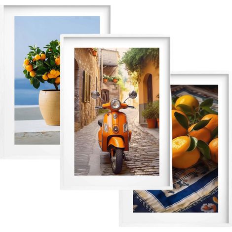 Affiches Art mural dans des cadres Rue italienne Vespa Italie pour la cuisine (1/5)