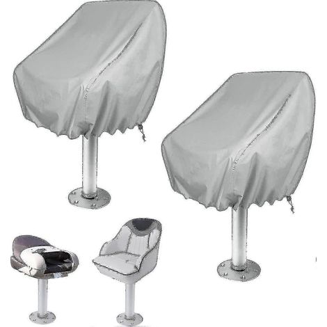 Lot de 2 housses de siège de bateau imperméables pour ponton, banquette de capitaine, siège de barre, housses de protection en tissu Oxford (1/5)