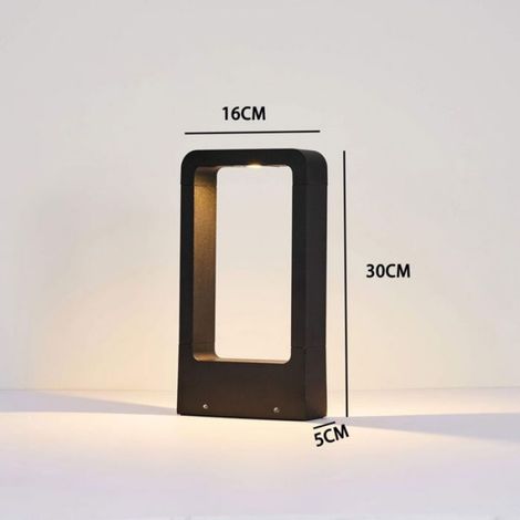 Borne lumineuse extérieure, luminaire extérieur minimaliste moderne à LED 7W pour pelouse, borne lumineuse étanche IP65 (1/4)