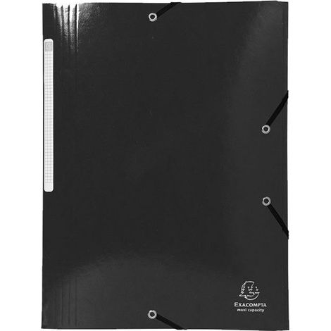 Chemise - EXACOMPTA - IDERAMA - 3 rabats élastiques - Carte pelliculée 425g - Noir