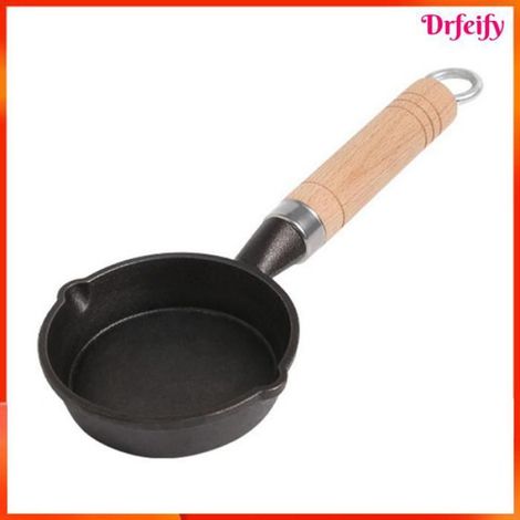 Mini poêle à frire - - Mini 10 cm - Fonte - Anti-adhésif - Manche hêtre 16 cm (1/5)