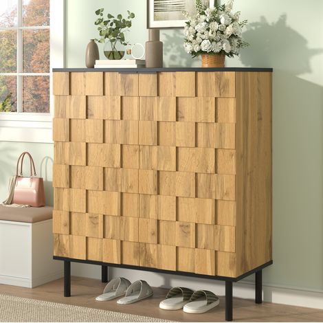 Scarpiera 2 ante con ripiani regolabili 80 cm OKMYHOME (1/5)