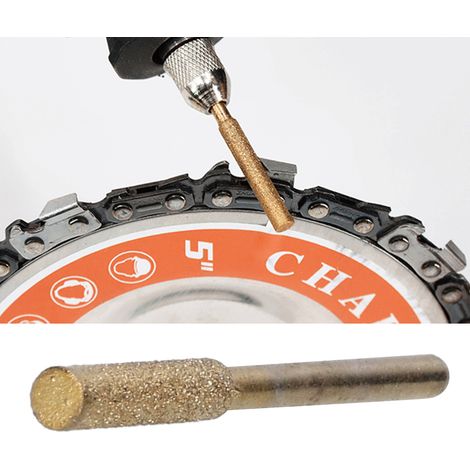 20 Pièces Tête de Meulage Rotative pour Affûteuse de Chaîne de Tronçonneuse, Kit d'Outils de Affûtage avec Lime, Doré 5.5mm