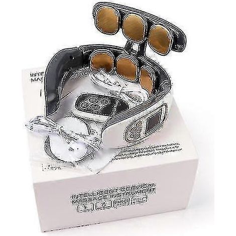 Appareil de massage intelligent pour la nuque : compresses chaudes à impulsions TENS pour soulager les douleurs cervicales, dorsales et de la colonne vertébrale. Appareil de massage avec télécommande. (1/5)