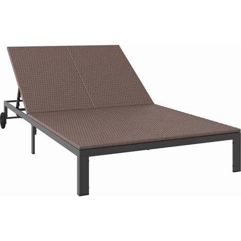 Maison Exclusive - Lettino da Sole Marrone 206 x 115 x 75 cm polyrattan