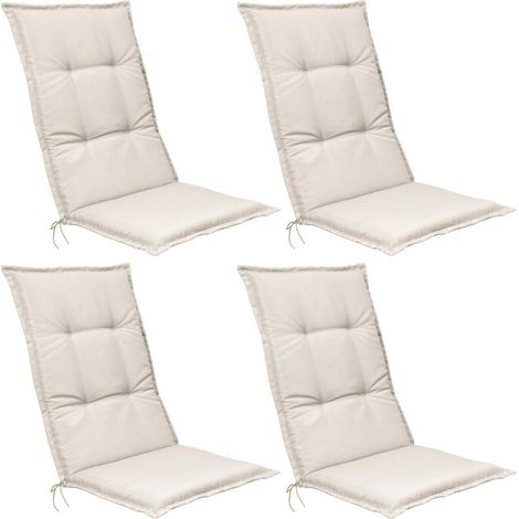 Beautissu Set di 4 Cuscini per Sdraio e Sedia da Giardino Base HL 120x50x6cm Cuscini per Sedia reclinabile ed Esterni, Imbottito	Natura