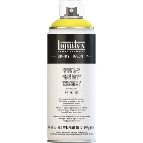 Bombe de peinture aérosol - Liquitex - 02379 - Jaune de cadmium moyen - 400 ml - Acrylique