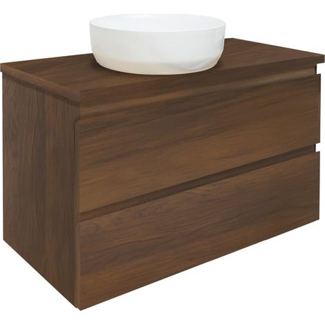 Ensemble meuble suspendu SAT B-Way avec plateau de recouvrement - noyer
